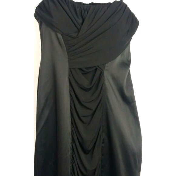 Minimalist Chic Evening Black Dress Bodycon Size 12 Holiday Cocktails Night Out - Picture 2 of 7